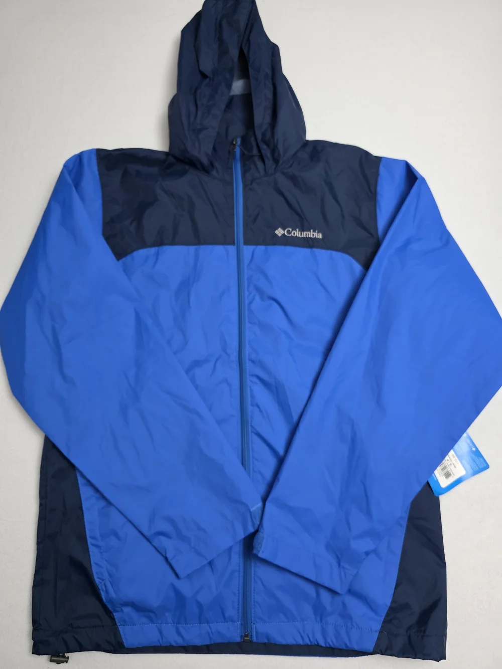 Columbia Waterproof Blue Hooded Rain Jacket